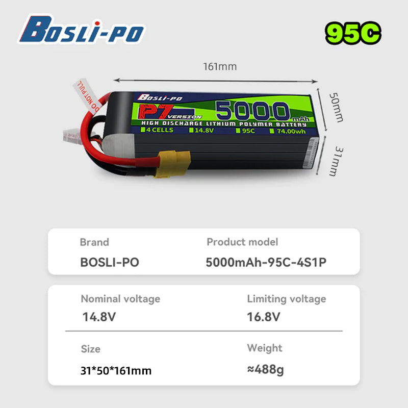 بطارية بوسليبو P7 إصدار 5000 م - مراجعة Drone Battery 6S وسعره