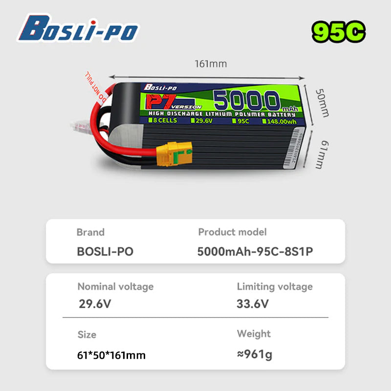 بطارية بوسليبو P7 إصدار 5000 م - مراجعة Drone Battery 6S وسعره